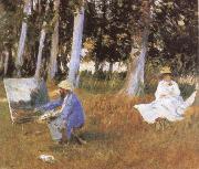 John Singer Sargent Claude Monet Painting at the Edge of a wood oil painting on canvas